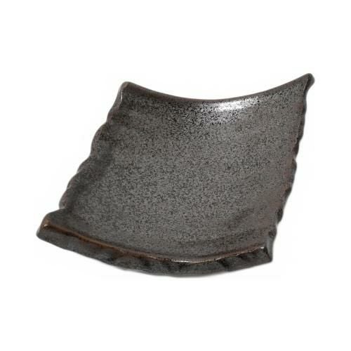 【飲食店定番】かわら盛皿 中 油滴天目 26×20.5×3.7(cm)