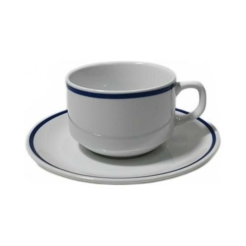 【飲食店定番】インディゴブルー スタック兼用碗皿 碗（8.3cm）/受皿 4入