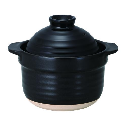 19831002 和風煮込土鍋 黒2合炊き