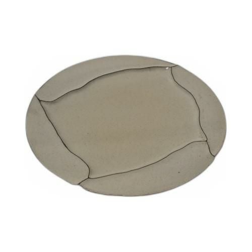 【飲食店定番】炭化土粉引 トリトス23.5cm皿 φ23.5×φ23.5×2(cm)