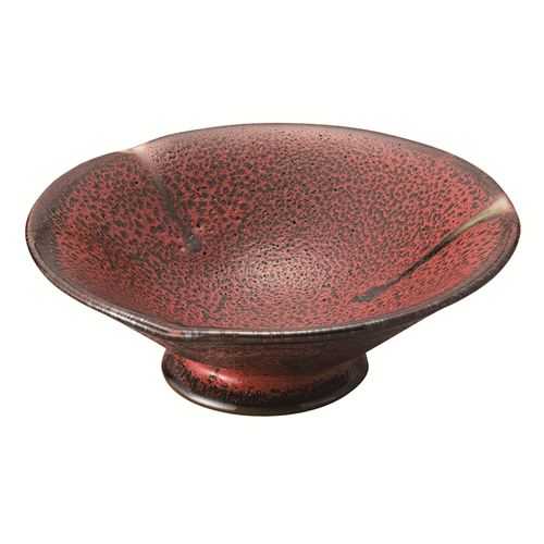 286-13 紅柚子天目高台4.3寸小鉢