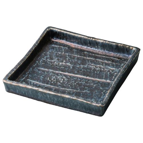 286-75A 金結晶砂目正角5寸皿