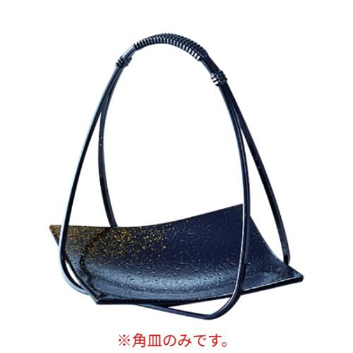 290-9821 12cm角皿金彩石目