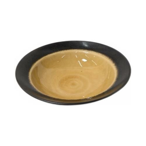 【飲食店定番】深海平鉢 コハク φ16.5×φ16.5×4.7(cm)