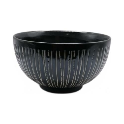 【飲食店定番】黒彫刻十草 4.0丼 φ13.3×φ13.3×7.4(cm)