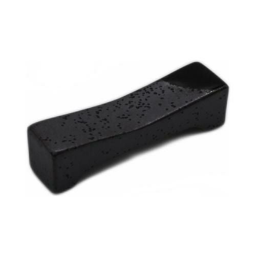 【飲食店定番】橋型 箸置 黒 6×1.5×1.5(cm) 10入