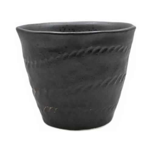 【飲食店定番】窯変白吹き 縄文ロックグラス 9×9×7.5(cm)