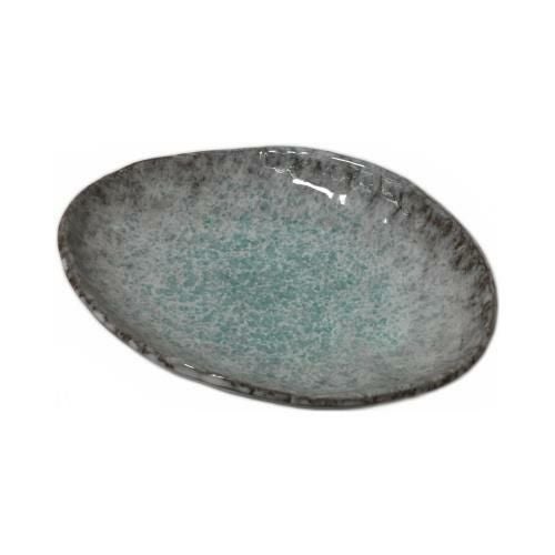 【飲食店定番】青釉 6.5号小判皿 19.5×14.2×3.3(cm)