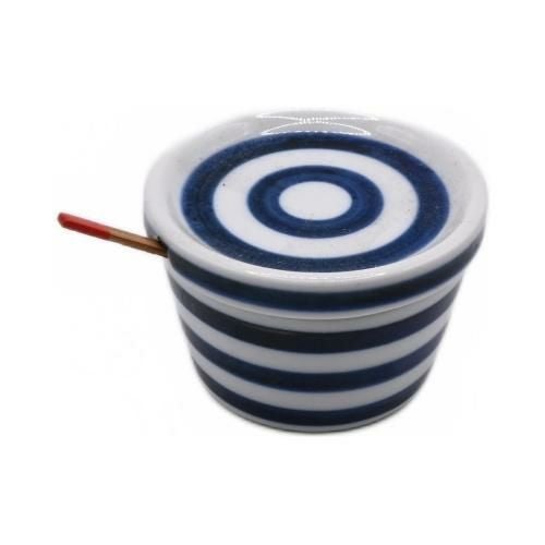 【飲食店定番】【波佐見焼】薬味入れ ボーダー 青 φ6×φ6×H4(cm)