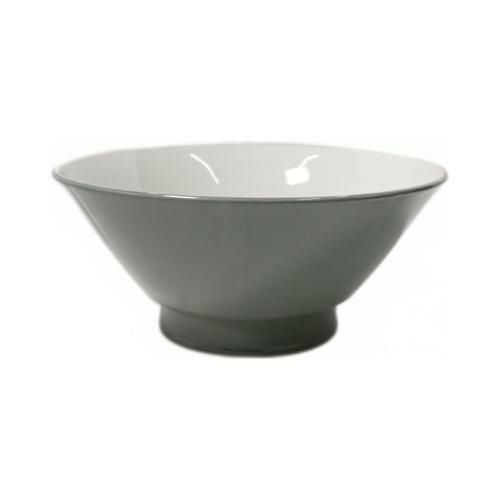 【飲食店定番】切立高台6.5丼 グレー(中白) φ20×φ20×9(cm)