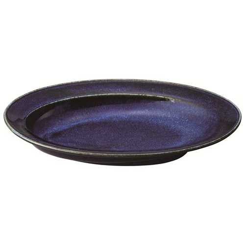 51-93 楕円カレー皿 紺