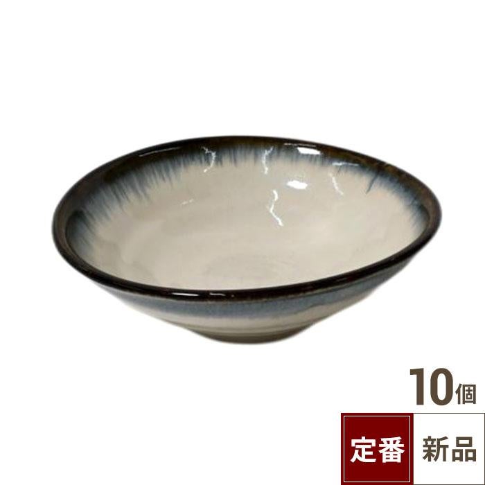 【飲食店定番】均窯錆流し たわみ6寸鉢 10入