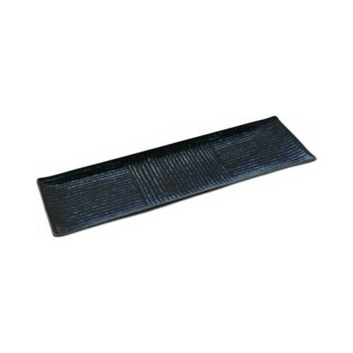 【飲食店定番】青粉引 筋彫長皿 33×9.8×1.7(cm) 10入