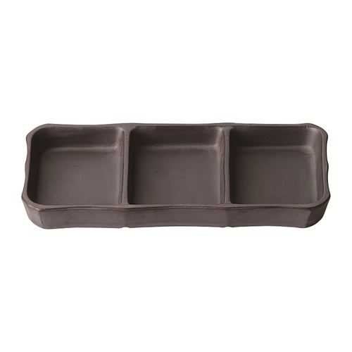 26-26 料亭削り 三品皿 (黒)
