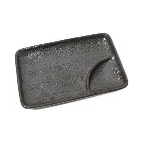 【飲食店定番】黒結晶 万能仕切皿 17.8×12×H2.4(cm)