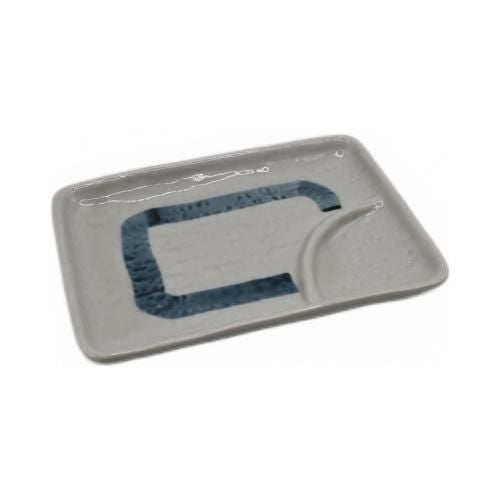 【飲食店定番】6.0仕切角皿 おふけ 17.3×11.7×1.8(cm)