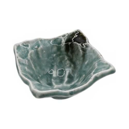 【飲食店定番】岩角反小鉢 クリアブルー 11.4×11.4×6.5(cm)