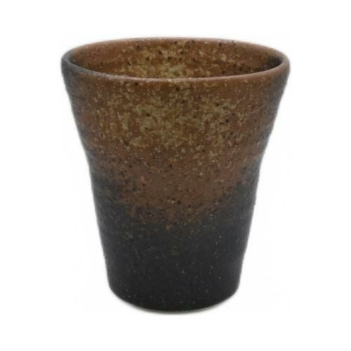 【飲食店定番】黒備前 焼酎カップ 9.4×9.4×10.5(cm)