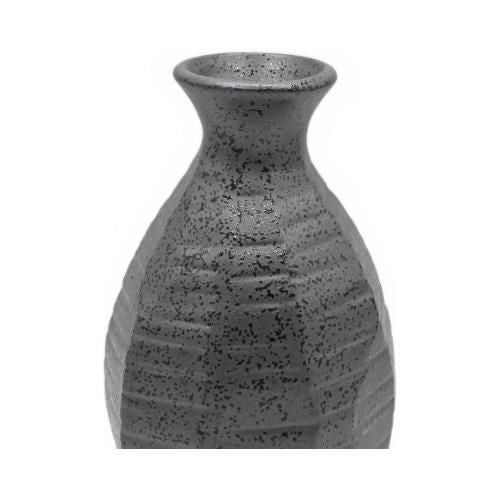 【飲食店定番】黒結晶 面削り 一合徳利 φ6.7×φ6.7×11(cm)