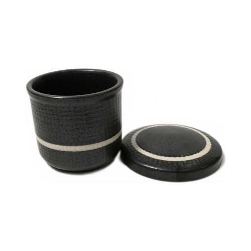 【飲食店定番】黒釉ライン抜き 小むし碗 φ7.5×φ7.5×6.7(cm) 5入