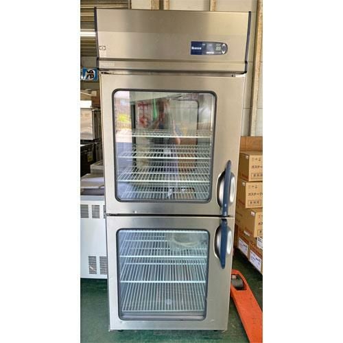 中古】縦型冷蔵庫 ガラス戸バススルー 大和冷機 211LCD-EC-CK 幅750
