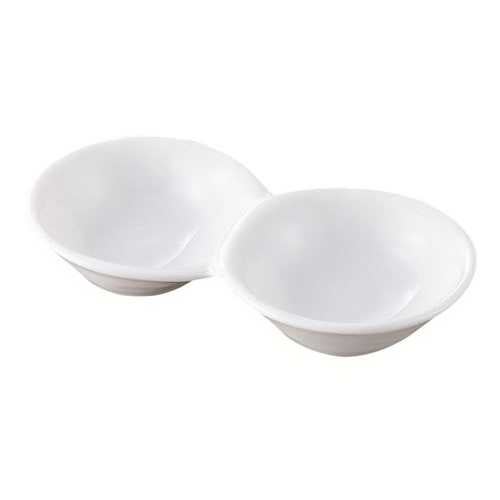 293-81 だんご2品皿 白磁