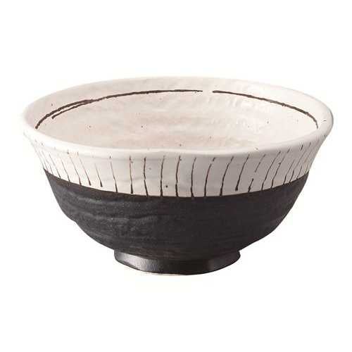 310-18 白黒ストライプ6寸丼