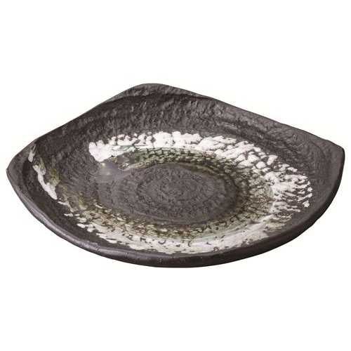 34-17 山科(黒)27.5cm角丸皿