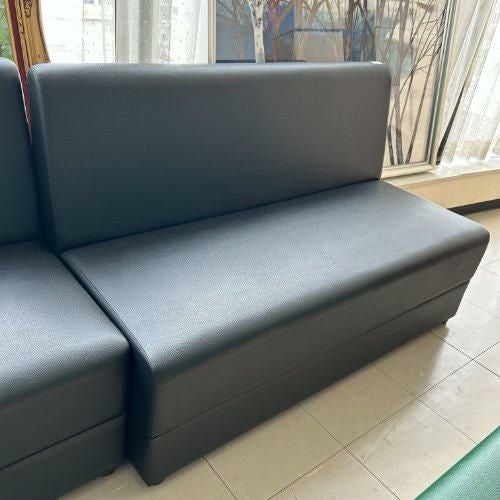 ボックスソファー 黒レザー 幅1200×奥行600×高さ750 【鈴鹿店在庫】