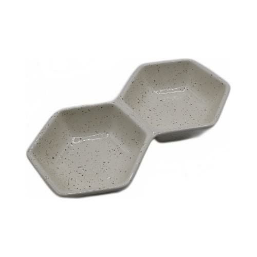 【飲食店定番】クリーム粉引 二品皿 13.7×7.5×H2.4(cm)/10入り