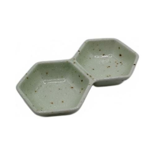 【飲食店定番】わさび斑点 二品皿 13.7×7.5×H2.4(cm)/10入り