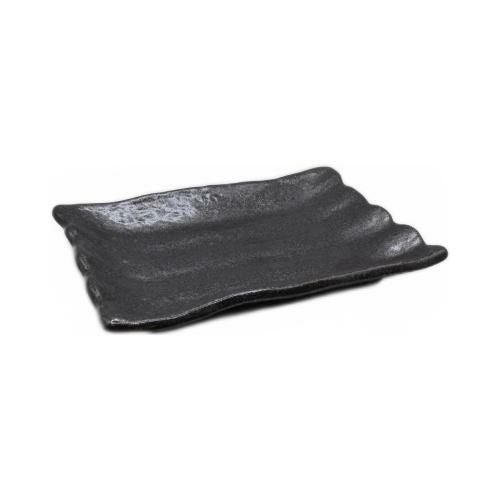 【飲食店定番】そぎ5.5角皿 黒 15.7×11×2.5(cm)/10入り