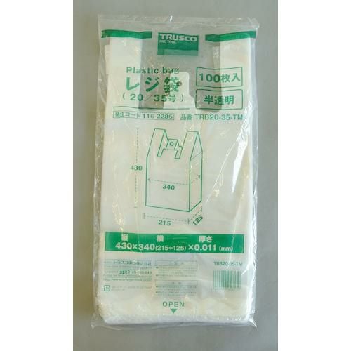 TRUSCO レジ袋 20/35号 （430×340mm）半透明 100枚入