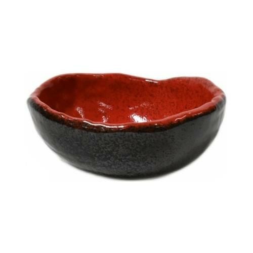 【飲食店定番】紅黒炭 楕円小鉢 12.5×11×H5.2(cm)