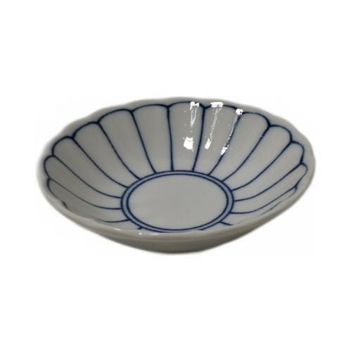 【飲食店定番】菊花紋3.0浅鉢 青（10cm）20入