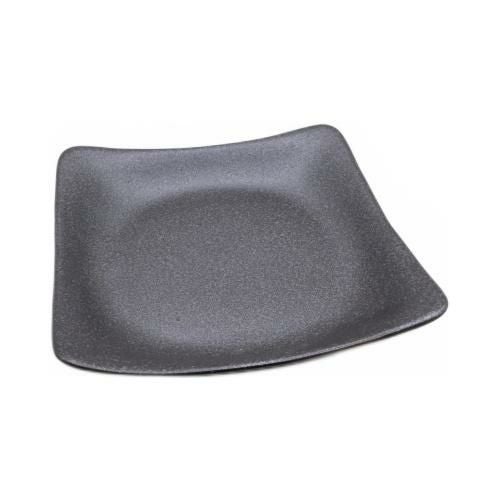【飲食店定番】正角皿 黒斑点 18×18×2(cm) 5入