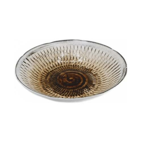 【飲食店定番】飛び鉋 5寸浅鉢 白 φ17×φ17×4.3(cm)