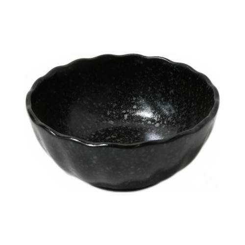 【飲食店定番】黒結晶 菊形3.0鉢 φ9×φ9×4.1(cm) 10入