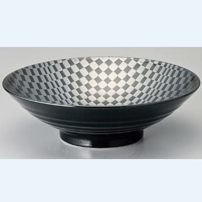☆市松 黒 ８．０めん鉢