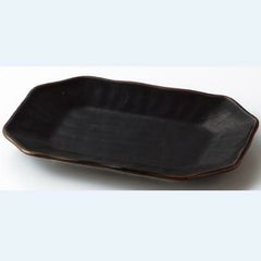 ☆柚子黒天目 八角多用皿
