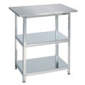 ステンレス一人用作業台(固定式) SU-075/外寸：幅750×奥行500×高さ790mm