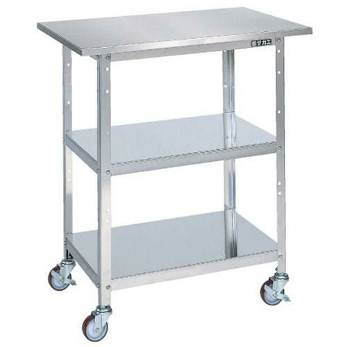 SU4-075B ステンレス一人用作業台(移動式) 幅750×奥行500×高さ860mm/
