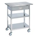 ステンレス一人用作業台(移動式・キャビネット付) SU4A-075B/外寸：幅750×奥行500×高さ860mm