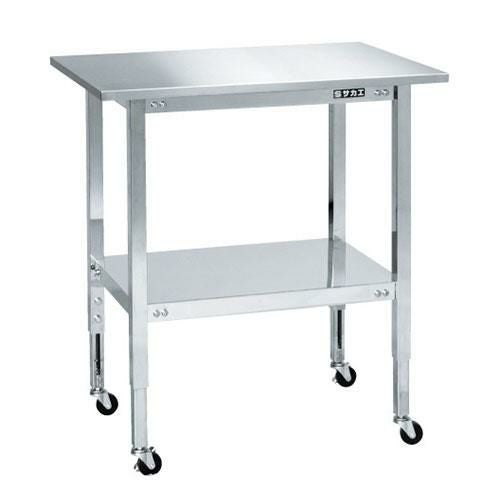 STFW4-70T ステンレスフリーワゴン(天板付・高さ調整タイプ) 幅750×奥行500×高さ720～920mm/