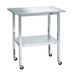 ステンレスフリーワゴン(天板付・高さ調整タイプ) STFW4-70T/外寸：幅750×奥行500×高さ720～920mm