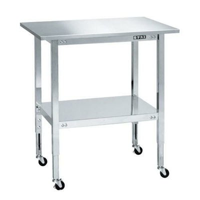 ステンレスフリーワゴン(天板付・高さ調整タイプ) STFW4-70T/外寸：幅750×奥行500×高さ720～920mm