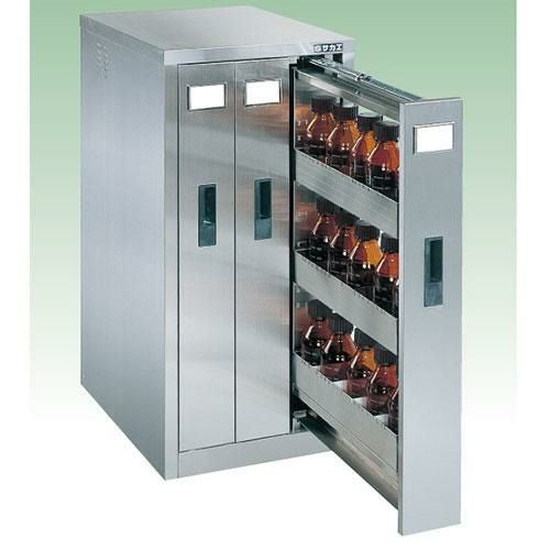 ステンレス薬品保管庫 SU-3BS 幅450×奥行600×高さ900mm/