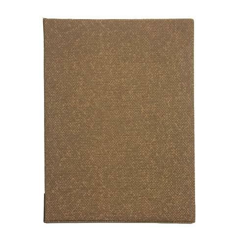 メニューブック 麻タイプ (A4 6ページ仕様) TOM-002 ブラウン (15冊入)（A4サイズ）