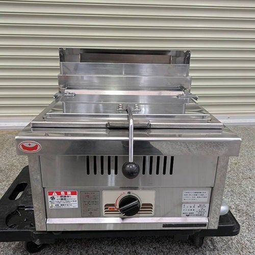 中古】ガス餃子焼機 マルゼン MGZ-044 幅450×奥行450×高さ270 都市ガス