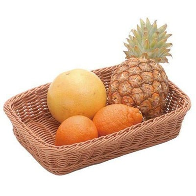 樹脂バスケット 角長 30号 91-005B 茶